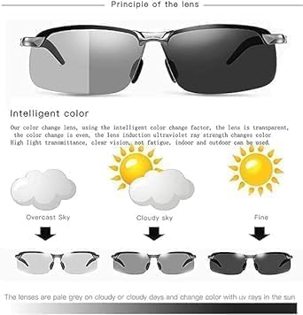 Miniatura 7 de Gafas de sol fotocrómicas polarizadas blancas-negras UV400 Gafas de sol deportivas Gafas de sol de día y noche Gafas de sol ultraligeras Gafas de
