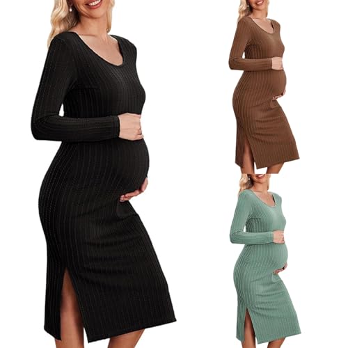 Robe de maternite moulante souple anti compression en maille - 4
