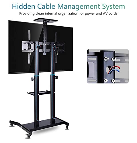 Soporte móvil para TV ajustable para pantallas 42"-85" negro miniatura 7