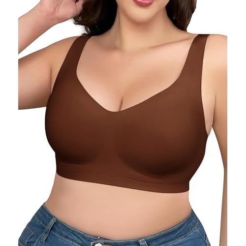 SHAPERX Bras for Women No Underwire Seamless Oversized Everyday Bra Comfort Wireless Padded Soft Support Bralette