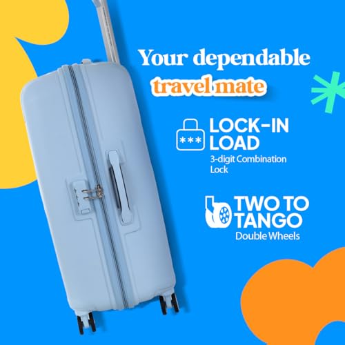 Image of American Tourister Ivy 2.0 | Large Size Check-in Trolley Bag (79 cm) | 360 8 Wheel Travel Luggage | Hard Case Polypropylene (PP) Suitcase | Combination Lock | Blue Frog