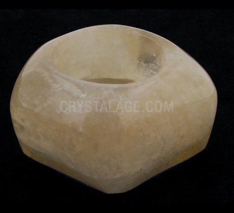 Honey Calcite Deep Tealight Candle Holder
