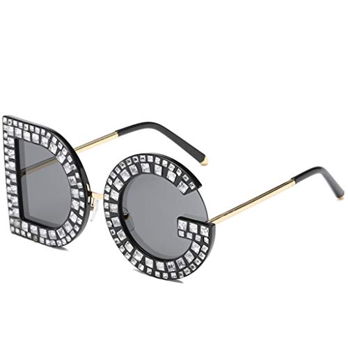 Lunettes de soleil tendance femme personnalisables avec initiale en strass brillant mode