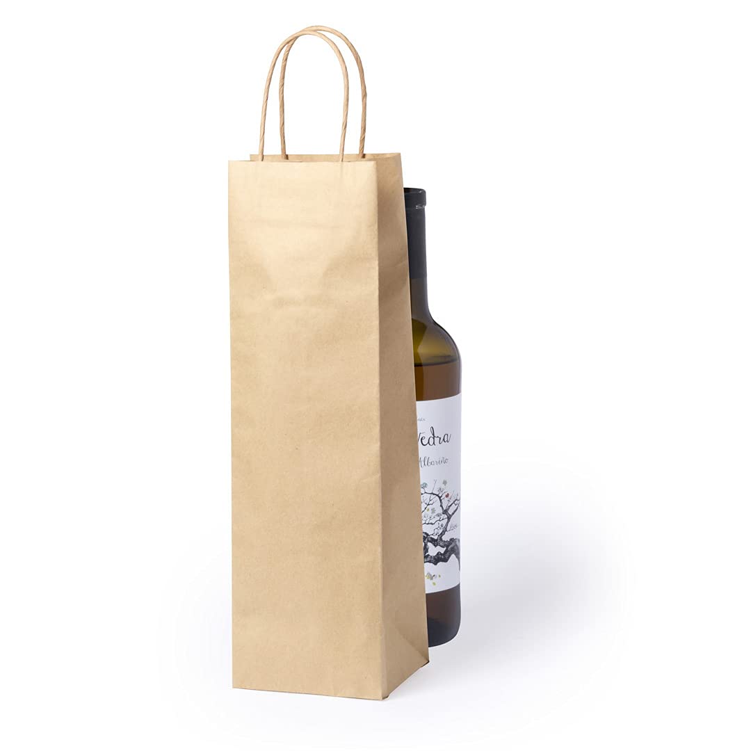 Lot de 100 SACS PAPIER KRAFT Pratique, papier, écologique, marron, idéal pour bouteilles de vin., karft