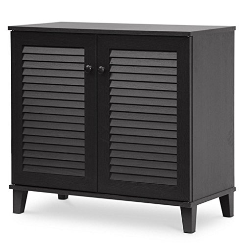 Image of APRODZ Mango Wood Zacka Shoe Cabinet for Home | Shoe Rack Organiser | Brown Finish