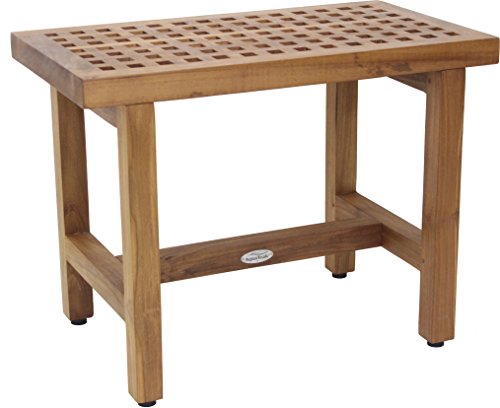 AquaTeak Patented 24" Grate Lotus Teak Shower Bench