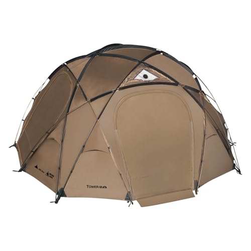 OneTigris Tower M Dome Tent, Waterproof Windproof Hot Tent with Stove Jack, Family Tent for Camping, Hiking, Bushcraft, Winter, Glamping, Car Trips