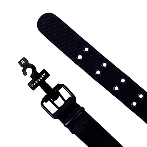 Boxed-Gifts Parquet Solid Color Military And Casual Canvas Belt, Double Grommet Unisex Belt For Men And Women - Black #TOP5
