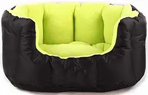 KOZI PET Reversable Dual Color Green & Black Ultra Soft Ethnic desingner Bed for Dog & cat (Export Quality)-Large