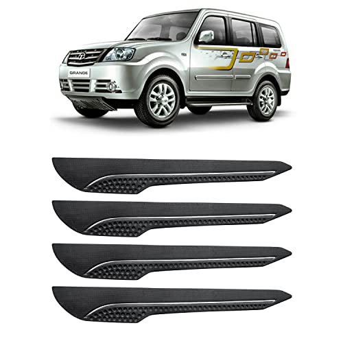 Image of AOSIS-Car Bumper Protector /Bumper Guard for Tata Grand Dicor with Single Chrome Stripe (4-Pcs)