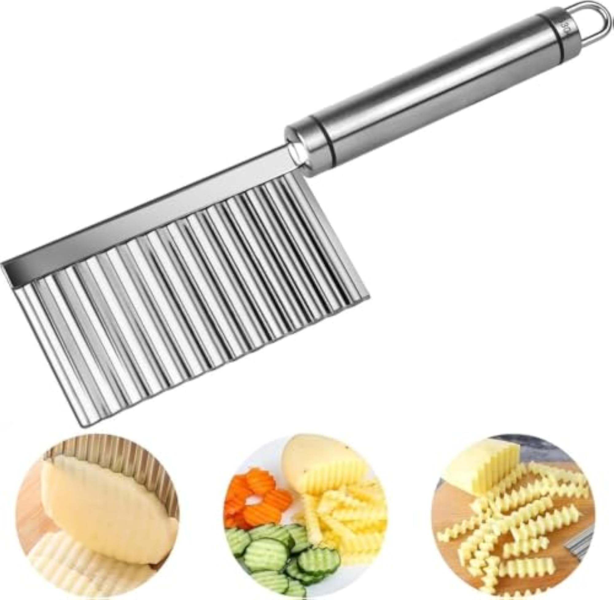 Stainless Steel Crinkle Cut Knife with Fork