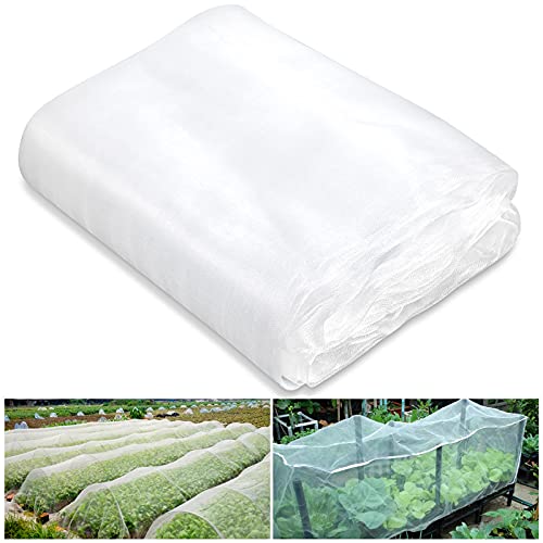 YGAOHF Garden Netting Mosquito Net, 8.2ft x 20ft White Garden Mesh Netting, Bird Netting, Heavy Duty Plant Covers for Protect Vegetables, Fruits, Flower & Trees, 8.2ft x 20ft