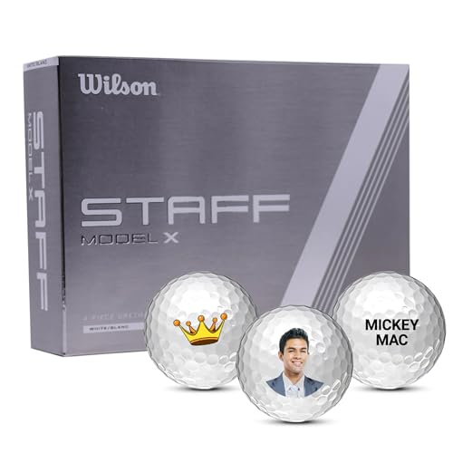 Wilson Staff Model X Custom Golf Balls - Personalize with a Photo, Image, or Logo (Set of 12)