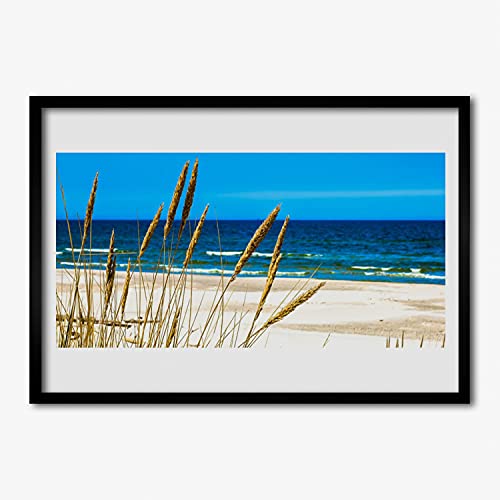 Affiche encadrée 100x70 cm paysage océan grand cadre MDF pour décoration murale
