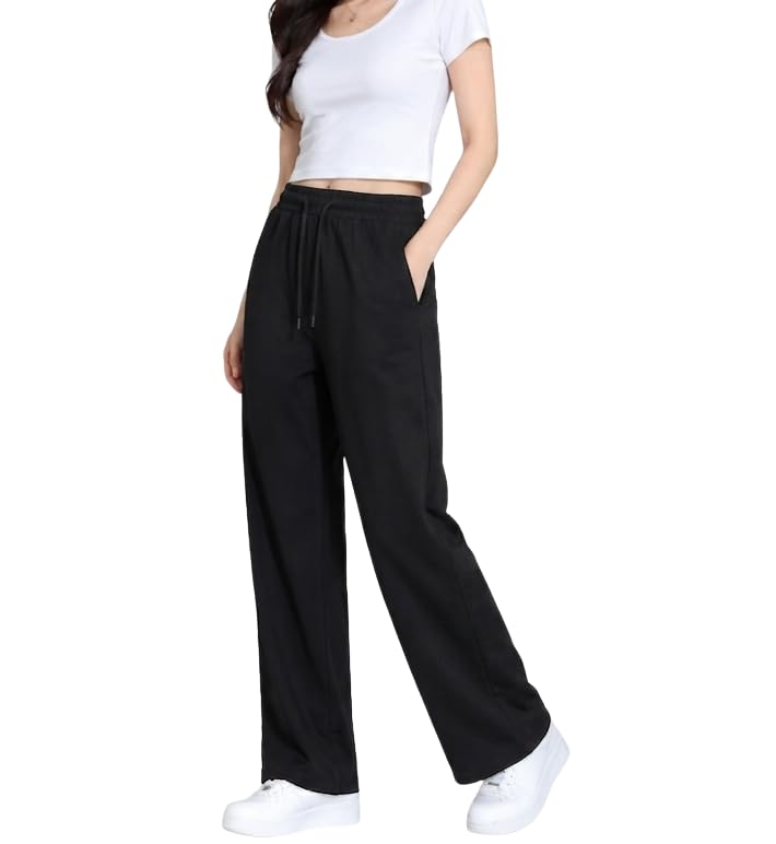 samfor Woman's Loose Fit Track Pants – Polycotton Joggers with Elastic Waistband & Side Pockets, Lower Comfortable for Gym, Running & Casual Wear-picture-42
