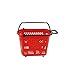 Cesta de compra con 4 ruedas color rojo 50x35x36cm