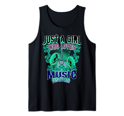 Regalo divertido de Just A Girl Who Loves Music Festivals para mujeres Camiseta sin Mangas