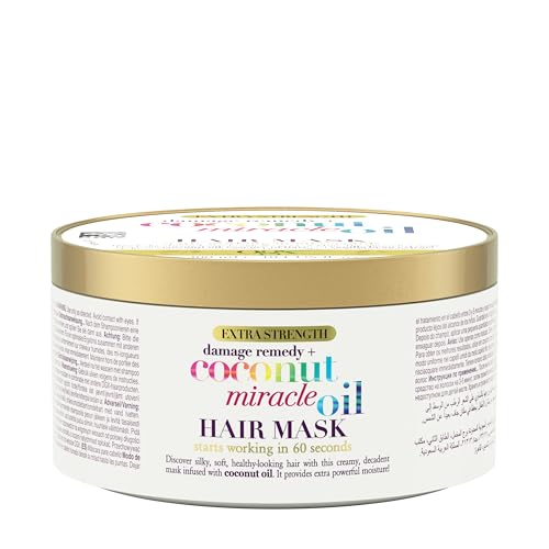 OGX Extra Strength Coconut Miracle Oil Hair Mask Haarmaske mit Kokosöl & Vanilleschotenextrakt für trockenes & krauses Haar, 300ml