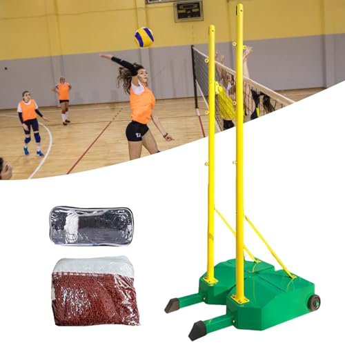 Sistema de Red de Voleibol portátil de 1,5 Metros (5 pies) - Universal para Interiores y Exteriores, con Ruedas y Base, Ideal para el hogar, la Escuela y Campos de Entrenamiento - Diseño Eco