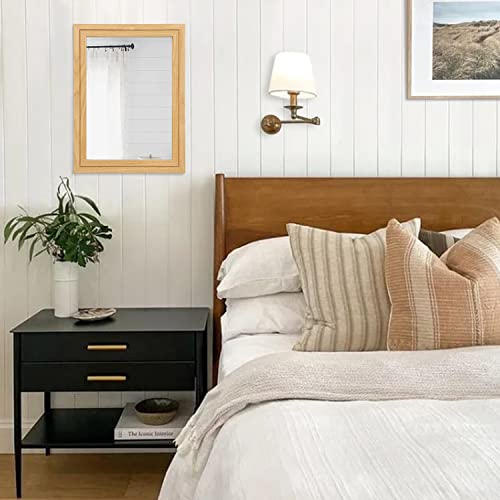 Aazzkang Mirrors For Wall Rectangular Rustic Wood Mirror Decorative Farmhouse Bedroom Bathroom Small Hanging Mirror #TOP5