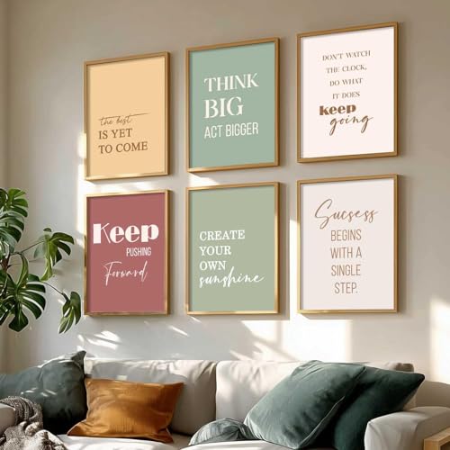 Image of kotart - Quotes Frames for Wall Decor - Motivational Photo Frame for Wall Decoration - Quotes Wall Poster with Frame for Room and Office - Set of 6 (Art 11, 19x25)