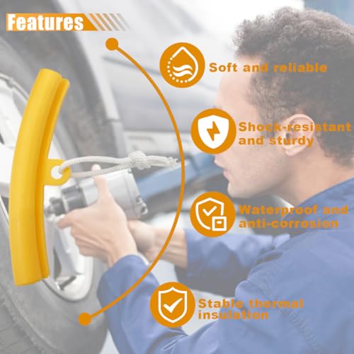 Image of LAINLOY 5PCS Car Tire Changing Rim Protector, Tire Changer Guard Edge Savers, Fixing Tire Rim Protective Cover for Wheel Scratch Prevention, Car Accessories for Motorcycle SUV (Yellow)