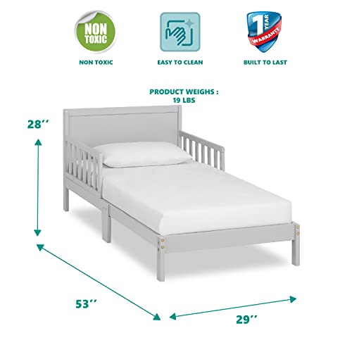 Dream On Me Brookside Toddler Bed In Pebble Grey, Greenguard Gold /Jpma Certified, Low To Floor Design, Non-Toxic Finish, Safety Rails, Made Of Pinewood #TOP4