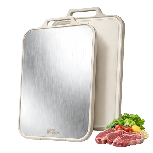 Tabla de cortar rectangular de acero inoxidable 43x28 cm