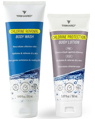 TRIHARD Chlorine Removal Body Wash and Lotion Set...