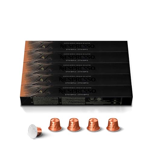 Nespresso Capsules Original Line, Ethiopia Master Origin,Mild Roast Coffee, 50 Count Coffee Pods
