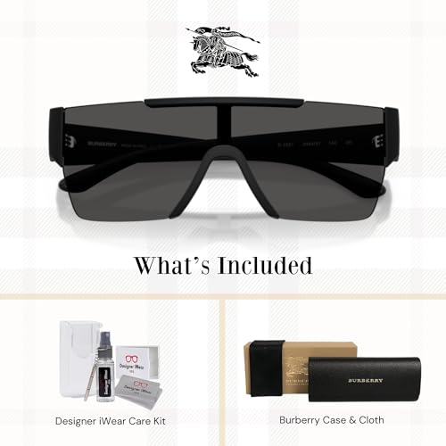 BURBERRY BE4291 Rectangle Sunglasses for Men + BUNDLE with Designer iWear Eyewear Kit2