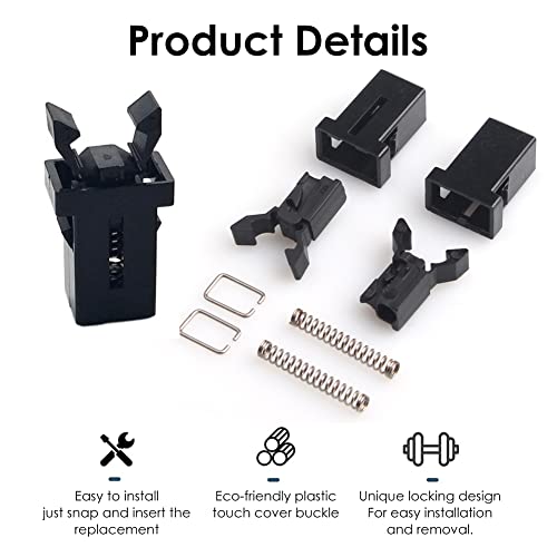 Mülleimer-Küchenbeschläge Ersatzriegel Schnallen,Kunststoff Touch Riegel,Catch Türriegel mit Touch Entriegelung,Mülleimer Riegel,Ersatz-Deckel mit Schnappverschluss aus Kunststoff,schwarz (10 Paare)