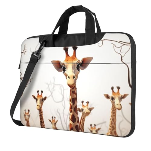 Housse ordinateur portable motif girafes idéale pour vos trajets en ville