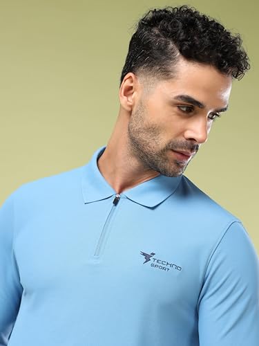 Image of TECHNOSPORT Men's Slim Fit Full Sleeve Polo T-Shirt with Collar, MATPIQ Quick Dry Moisture Wicking Polo Tee for Gym Sports Golf and Casual Wear