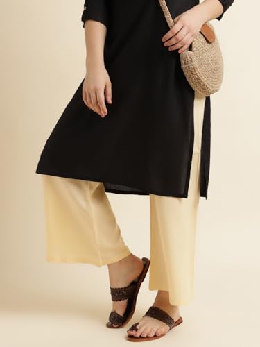 Image of Fabclub Women's Heavy Rayon Solid Plain Palazzo