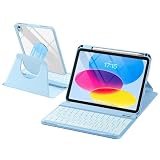 HETHOT iPad用 A16 第11世代/第10世代 キーボード付きケース JIS日本語配列 360度回転・取り外し可カバー マグネット搭載ケース 薄型キーボード 2台デバイス切り替え可 7色バックライトType-C充電 耐汚れ性素材【日本語取扱説明書付き】