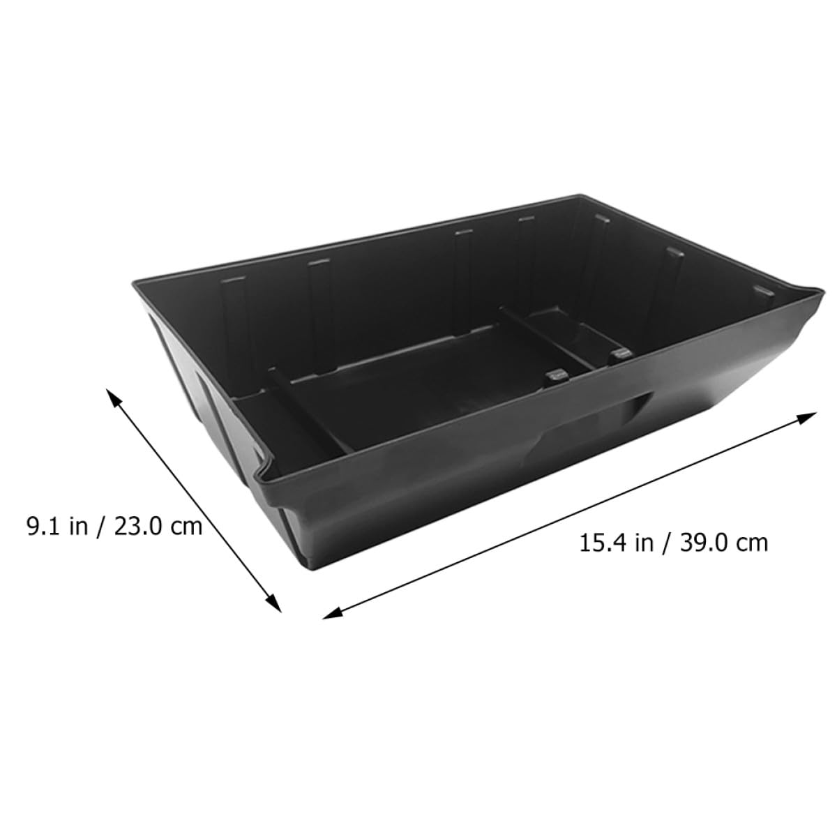 Scatola Portaoggetti Nera in ABS Rivestimento Floccato, Organizer Sotto Sedile Spazio Supplementare per Oggetti di Prima Necessità, Adatta per Auto e Uso Quotidiano Stili multipli