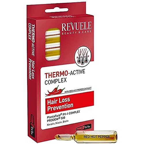 Revuele Ampullen Thermo Aktiv Komplex Vorbeugung Haarausfall Prävention Behandlung 5 ml 100% Reine Natürliches und Organisches Intensive Pflege für Geschädigtes Haar
