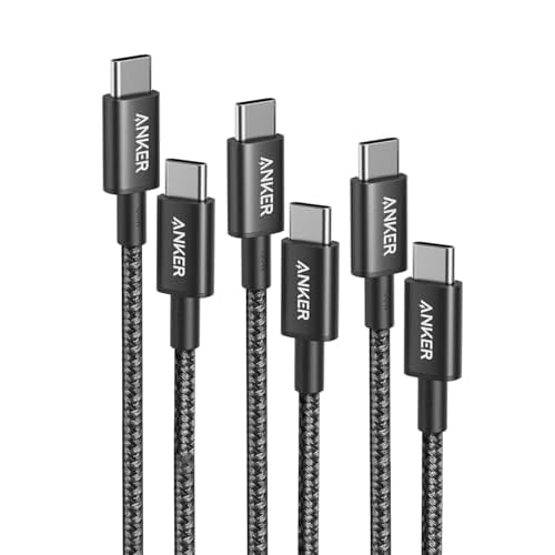 Anker USB C Kabel, [3 Stück 1m+1,8m+3m] 100W Ladekabel USB C, PD 3.0 Schnellladekabel USB C auf USB C Kabel für iPhone 17 Pro Max/16/15 Serie, Samsu