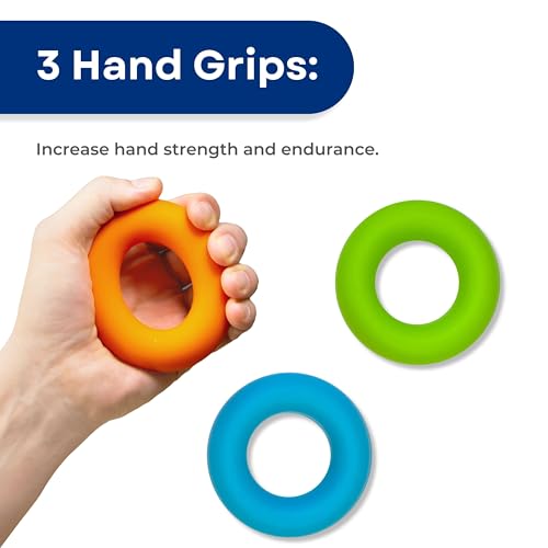 RMS Hand Grip Strengthener, Finger Exerciser, Grip Strength Trainer 6 Pieces Kit for Finger, Wrist, Carpal Tunnel, Arthritis Pain Relief. Stress Relief - Occupational Equipment for Disabled - Image 3