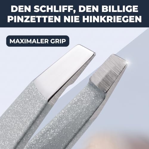 KLINGENHELD® Haargenaue Pinzette - greift jedes Haar beim 1. Versuch ohne durchrutschen - Pinzette Augenbrauen Zupfen handgeschliffen… – Ansicht 4