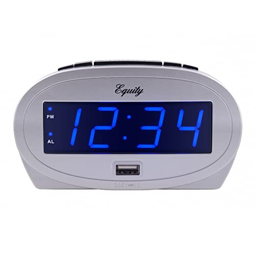 Equity 30025 0.9 in. LED Alarm Clock with USB Charge Port