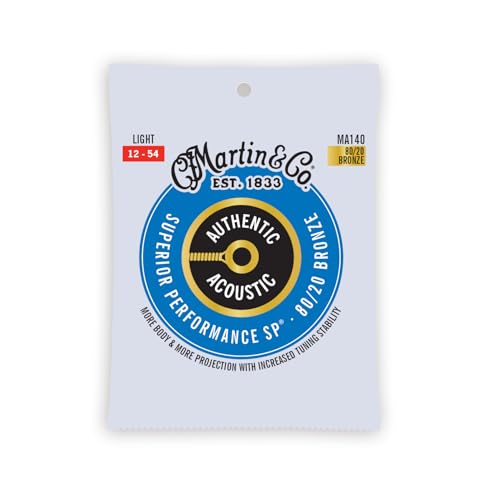 Martin Authentic Acoustic Guitar Strings, Superior Performance Light 12-54, 80/20 Bronze by MARTIN - Used condition - US$4.63