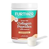 Further Food Chocolate Collagen Peptides Powder with Reishi Mushroom - 100% Grass-Fed, Hydrolyzed Type 1 & 3, 20g of Collagen per Serving, Supports Skin, Hair, Nails & Joints, 24.34 Oz