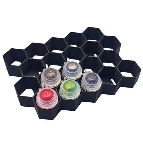 Image of Wall Mount Paint Pot Holder - Compatible with Citadel Paint Pots - Hobby Craft Storage Rack for Miniature, Warhammer Model Painting - Space-Saving Organizer - Made in USA (4)