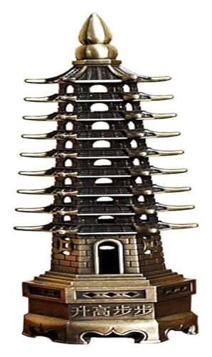 Pagode de Wenchang Feng Shui statuette en métal de 22 cm