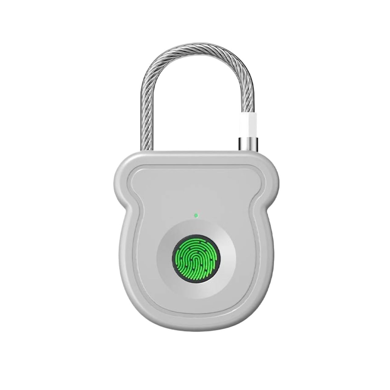 DIGNIFE Smart Door Lock, Waterproof Fast Unlock Fingerprint Padlock USB Rechargeable Portable Lock for Drawer Luggage Gym(Grijs)