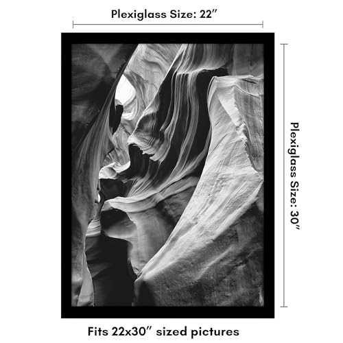 Americanflat 22x30 Picture Frame with Polished Plexiglass - Black Picture Frame - Wide Photo Frames Made of Engineered Wood for Vertical or Horizontal Wall Display - Epic Collection - Black