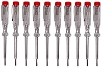 H + H Werkzeug 45200 Standardprüfer 10x 45200 Spannungsprüfer/Phasenprüfer bis 250V GS geprüft nach VDE 0680 Made in Germany, transparent/rot, 140 mm