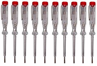 H + H Werkzeug 45200 Lot de 10 testeurs de tension/de phase 45200 jusqu'à 250 V GS Certifié VDE 0680 Fabriqué en Allemagne Transparent/rouge 140 mm